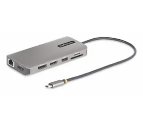 StarTech USB-C Multimonitor adaptér / Dokovací stanice / HDMI / 2x DisplayPort / Ethernet / čtečka karet