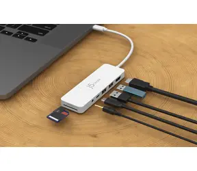 j5create JCD373E bílá / USB-C hub / 6 portů / HDMI / Power Delivery