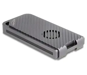 DeLock 42025 šedá / Externí box pro M.2 NVMe SSD / USB4 40 Gbps / LED / ventilátor / bez nástrojů