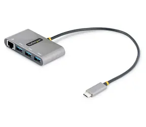 StarTech USB-C Hub 3 porty šedá / Gigabit Ethernet / 3x USB-A / kabel 0,3 m