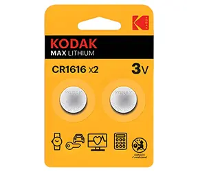 Kodak MAX CR1616 / Lithiová baterie / 3V / 50mAh / 2ks / blistr