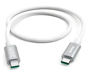 Hama USB-C bílá / Nabíjecí a datový kabel / 240 W / 1,5 m / 5 Gbit/s