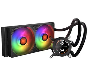 Krux HydroGlance 240 LCD černá / Komplet vodního chlazení / 2x 120mm / ARGB / LCD displej
