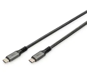 Digitus USB-C černo-šedá / Kabel USB-C na USB-C / USB4 Gen 3x2 40 Gbps / PD 3.1 240 W / 1 m