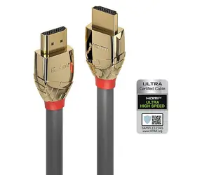 Lindy Gold Line šedá / HDMI kabel / HDMI 2.1 Ultra High Speed / 48 Gbps / 3 m