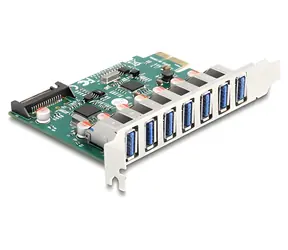 Delock PCI Express karta 7x USB-A / Řadič / USB 3.2 Gen 1 5 Gbps / PCIe x1