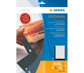 Herma Fotophan 20x30 cm černá / Samolepicí listy do fotoalba / 10 ks