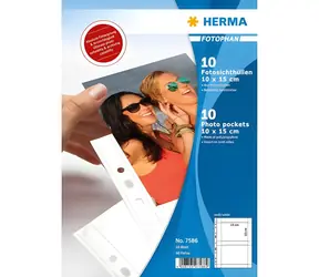 Herma Fotophan 10x15 cm bílá / Samolepicí listy do fotoalba / 10 ks