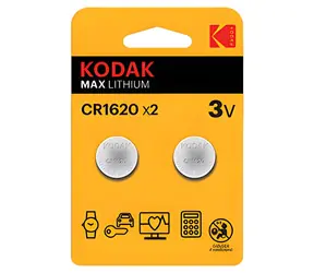 Kodak MAX / Lithiová baterie CR1620 / 2ks / 3V / blistr