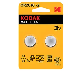 Kodak MAX CR2016 / Knoflíková baterie / 3V / 90mAh / 2 ks / blistr