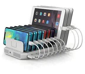 Unitek Y-2172 bílá / Nabíjecí stanice / 10x USB-A / 96W