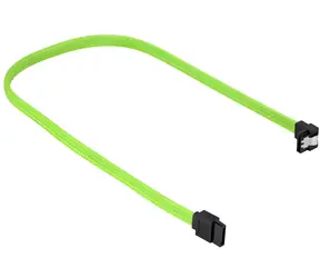Sharkoon SATA III zelená / Kabel / Úhlový 90° / 30 cm