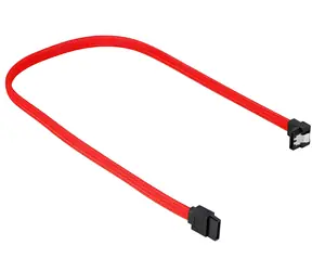 Sharkoon SATA III kabel červený, zahnutý 45 cm / Datový kabel SATA III / 90° konektor / 6 Gbit/s