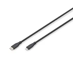 Digitus černá / Nabíjecí a datový kabel / USB-C - Lightning / MFI / PD 60W / 1 m
