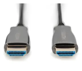 Digitus AK-330125-100-S černá / Propojovací kabel HDMI / AOC / 4K 60Hz / 18 Gbps / 10 m