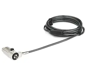StarTech Wedge Lock černá/stříbrná / Bezpečnostní kabelový zámek / Kombinační / Ocel / 2 m