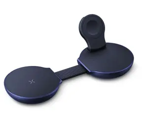 Energea AluMag Trio 2 indigo modrá / Bezdrátová nabíječka / 3v1 / Qi2 / skládací / 25 W