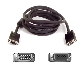 Kabel SVGA (D-sub) samec - samice / Prodlužovací / stíněný / 2 m / černá