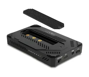 DeLock 42020 černá / Externí box pro M.2 NVMe a 2,5" SATA / USB-C 3.2 Gen 2, 10 Gb/s / Funkce klonování