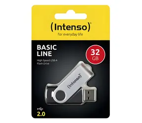 Intenso Basic Line 32GB stříbrno-černá / Flash disk / USB 2.0 / čtení 28 MB/s / zápis 6,5 MB/s
