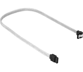 Sharkoon SATA III bílá / SATA kabel / pravoúhlý 90° / 45 cm
