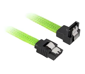 Sharkoon SATA III zelená / SATA kabel / pravoúhlý 90° / 45 cm
