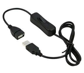 PremiumCord USB 2.0 černá / Prodlužovací kabel / s vypínačem / A-A / 1 m