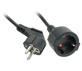 Lindy černá / Prodlužovací kabel / Schuko / 2 zásuvky / 5 m