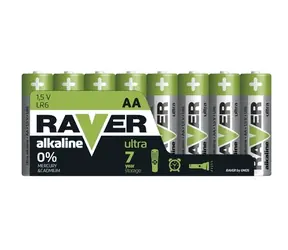 Raver B79218 / Alkalická baterie AA (LR6) / 8 ks