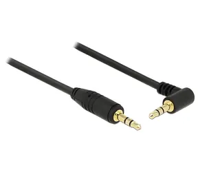 Delock 83754 černá / Audio kabel / Jack 3,5 mm 3pin / rovný > úhlový / 1 m