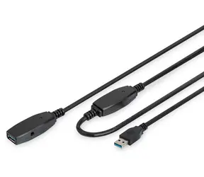 Digitus DA-73106 černá / Prodlužovací kabel / USB-A – USB-A / Aktivní / USB 3.2 Gen 1 / 5 Gbps / 15 m