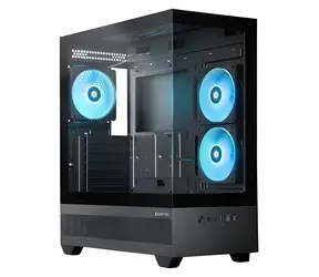 CHIEFTEC VISTA GT-01B-OP černá / Midi PC skříň / ATX / 2x tvrzené sklo / 3x 120mm A-RGB / USB-C / Bez zdroje