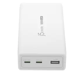 j5create GaN 185W bílá / Nabíječka / USB-C PD 3.1 / 2x USB-C + 1x USB-A / 5 A