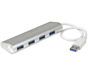 StarTech USB Hub 4 porty stříbrná / USB hub / USB 3.0 / 4x USB-A / hliníkové tělo