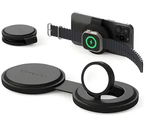 Satechi OnTheGo 2in1 Wireless Charger černá / Bezdrátová nabíječka / Qi2