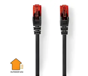Nedis CAT6 20 m černá / Síťový kabel / U/UTP / Venkovní / RJ45 / PVC