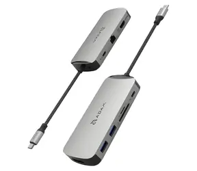 Adam Elements CASA X DP šedá / USB-C Hub / 10 v 1 / DisplayPort / 8K
