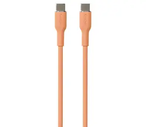 Puro Soft Silicone Cable broskvová / Datový kabel / USB-C - USB-C / 1,5 m