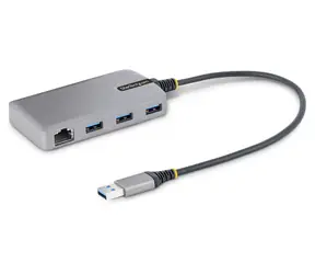 StarTech USB Hub 3 porty šedá / USB rozbočovač / 3x USB-A / Gigabit Ethernet / USB 3.2 Gen 1