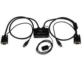 StarTech 2-Port KVM přepínač s kabely / KVM přepínač / VGA / USB / 2048 x 1536 px / dálkové tlačítko