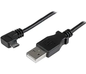 StarTech USB-A - Micro-USB A černá / Nabíjecí a datový kabel / Úhlový konektor / 0,5 m / 480 Mbps