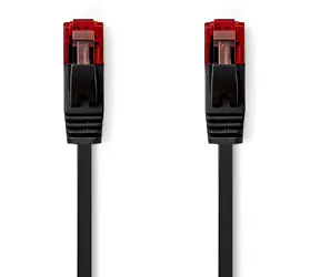 Nedis CAT6 UTP 2m černá / Patch kabel / RJ45-RJ45 / Plochý