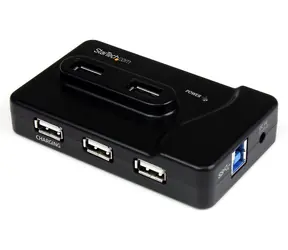 StarTech černá / USB Hub / 6 portů / 4x USB 2.0 / 2x USB 3.2 Gen 1 Type-A / napájecí adaptér