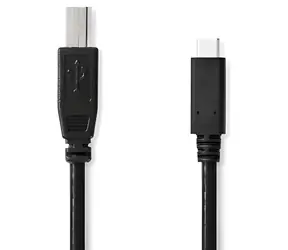 Nedis USB-C - USB-B černá / Kabel USB / USB 2.0 / 480 Mbps / 1 m