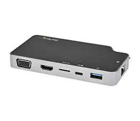 StarTech USB-C mini dokovací stanice / Dokovací stanice / 4K HDMI 60Hz / USB-A + USB-C / LAN / čtečka karet