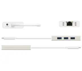 J5Create JCH471 bílá / USB-C hub / Gigabit Ethernet / 3 porty / hliník