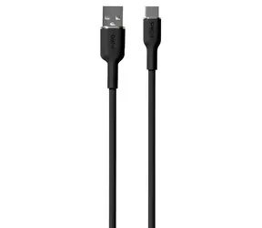 Puro Soft Silicone Cable černá / Datový kabel / USB-A / USB-C / 1.5m