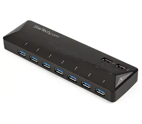 StarTech USB Hub 7 portů černá / USB hub / USB 3.0 / 2x rychlonabíjecí port 2,4 A