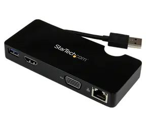 StarTech Mini Docking Station černá / Dokovací stanice pro notebooky / USB-A / HDMI / LAN