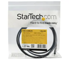 StarTech USB-C na USB-C černá / Kabel / USB 3.0 5Gbps / PD 5A / USB-IF / 1,8 m